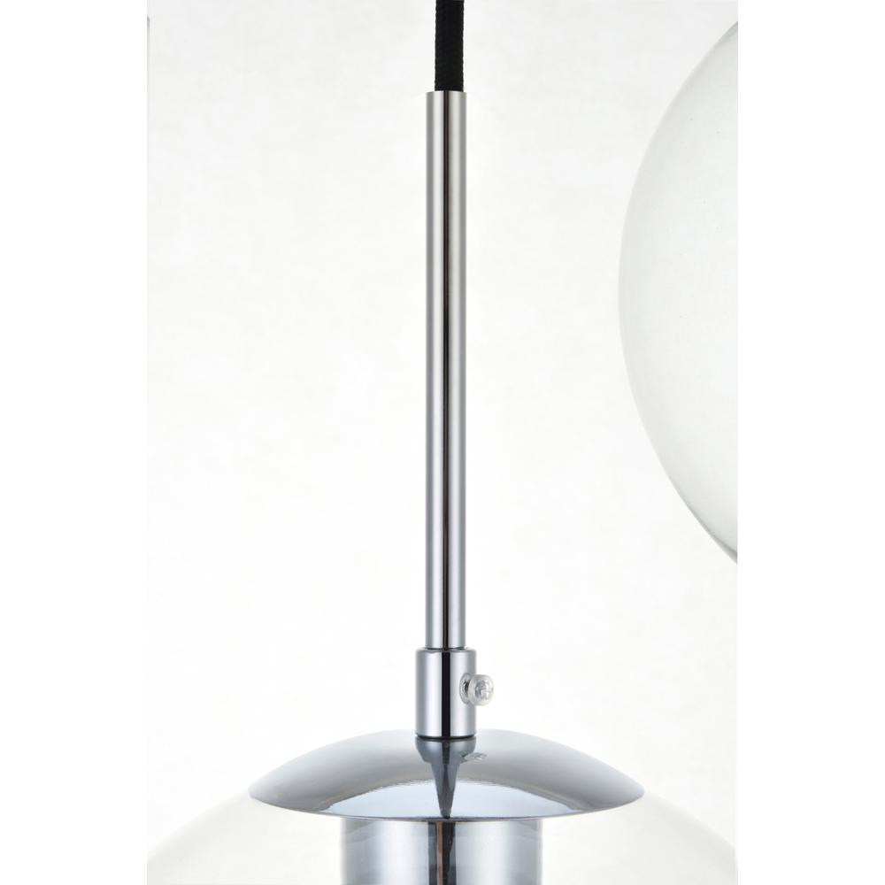 Baxter 3 Lights Chrome Pendant With Clear Glass. Picture 3