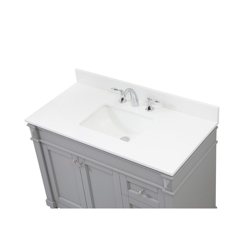 42 inch Single bathroom vanity in grey with backsplash. Picture 10