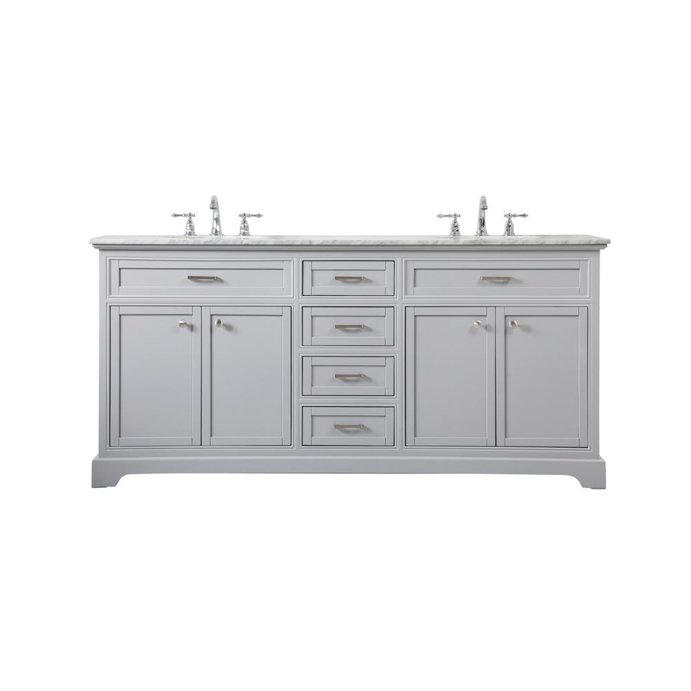 72 inch double bathroom vanity in grey. Picture 1