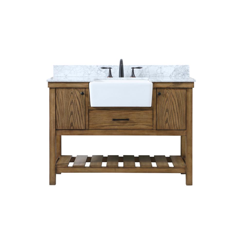 48 inch Single bathroom vanity in driftwood with backsplash. Picture 1