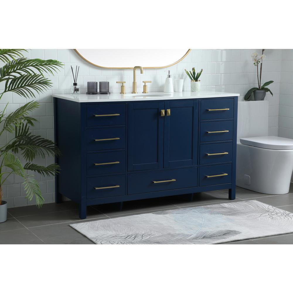 54 Inch SIngle Bathroom Vanity In Blue. Picture 2
