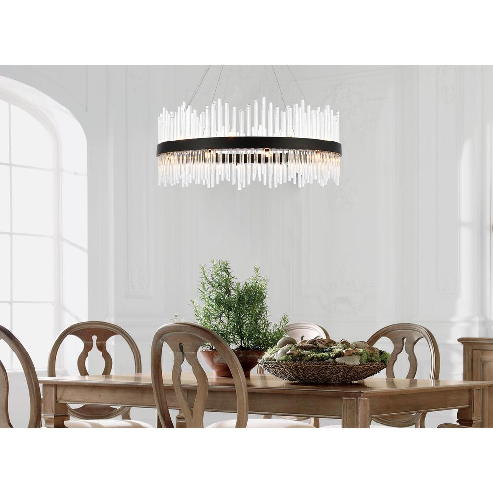 Dallas 36 inch round crystal pendant in black. Picture 8