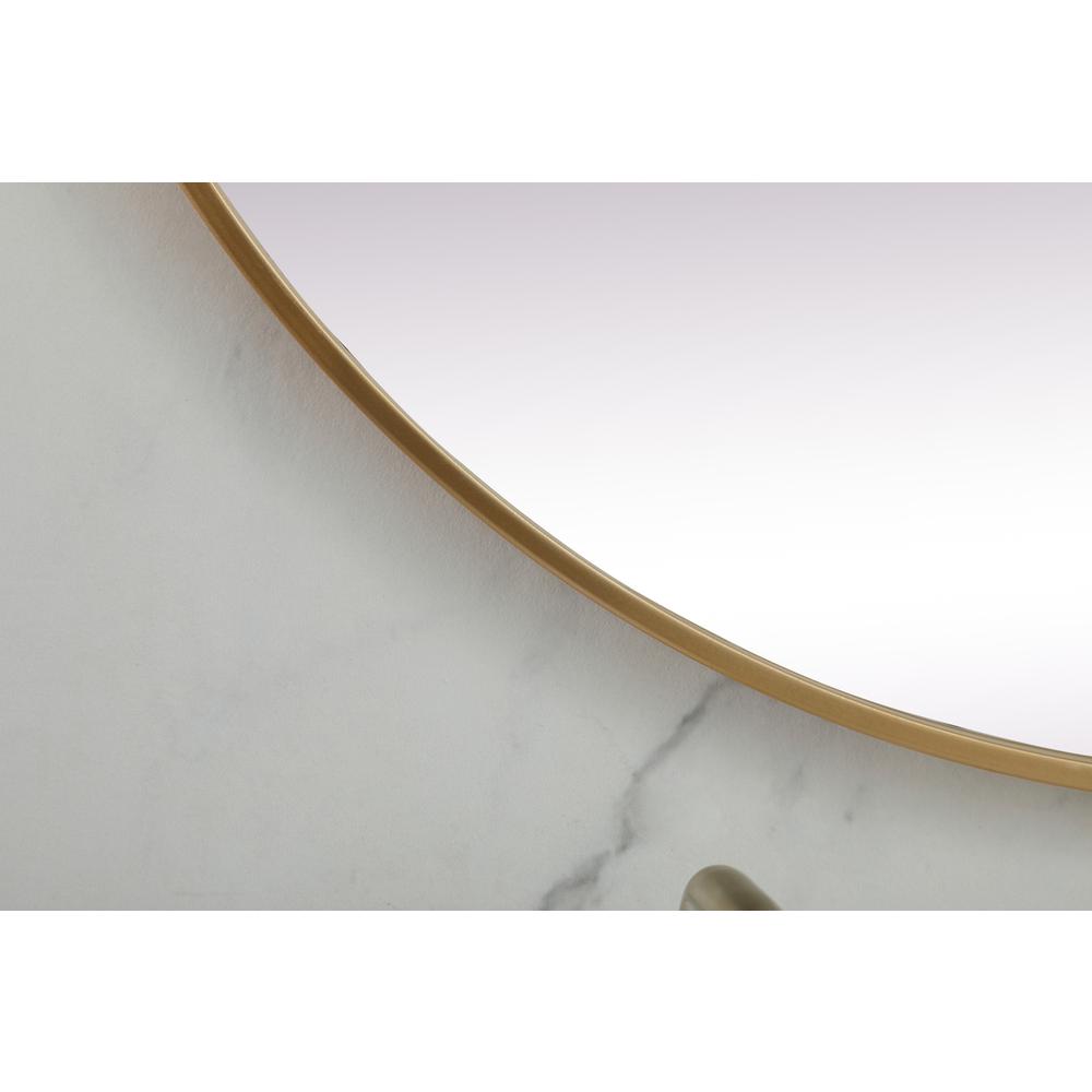 Metal Frame Oval Mirror 36x60 Inch in Brass. Picture 5