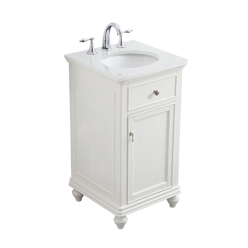 19 inch Single Bathroom vanity in antique white. Picture 13