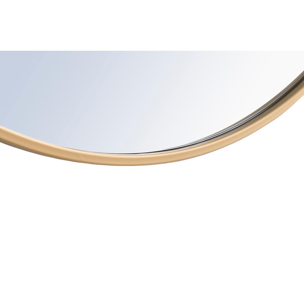 Metal frame Round Mirror with decorative hook 42 inch Brass finish. Picture 7