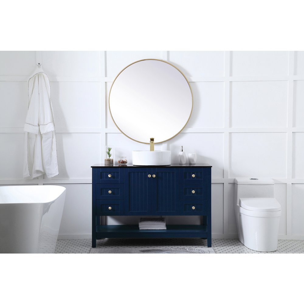 48 Inch Vessel Sink Bathroom Vanity In Blue. Picture 5