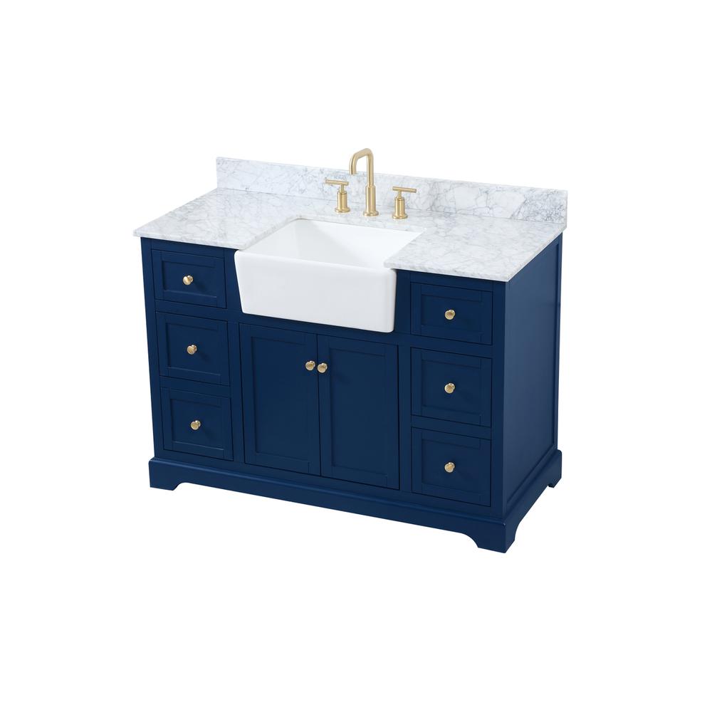 48 inch Single bathroom vanity in blue. Picture 8