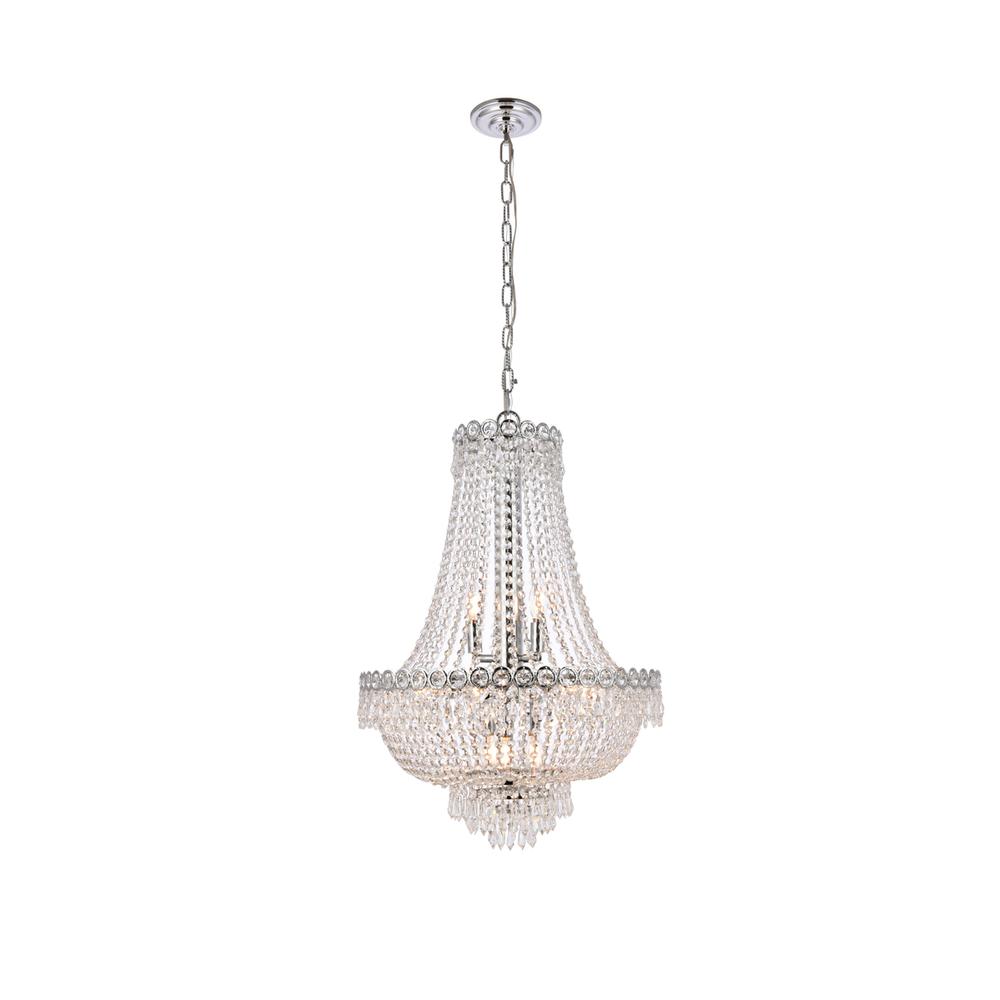 Century 12 light Chrome Chandelier Clear Royal Cut Crystal. Picture 1