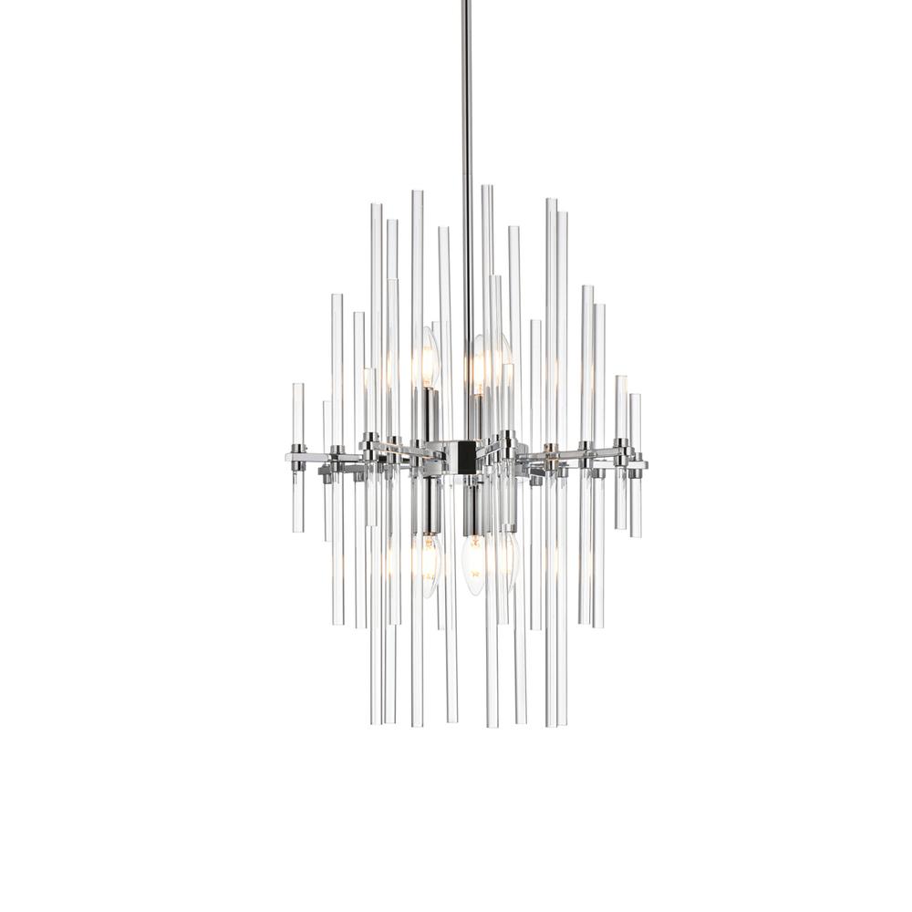 Sienna 17 inch crystal rod pendant in chrome. Picture 2