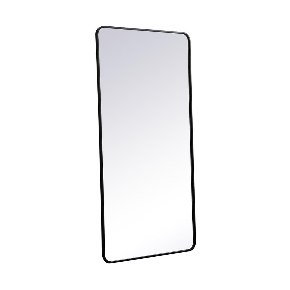 Soft corner metal rectangular mirror 30x60 inch in Black. Picture 7