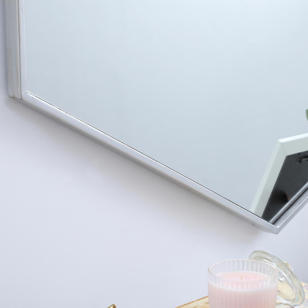 Metal frame hexagon mirror 38 inch in silver. Picture 10