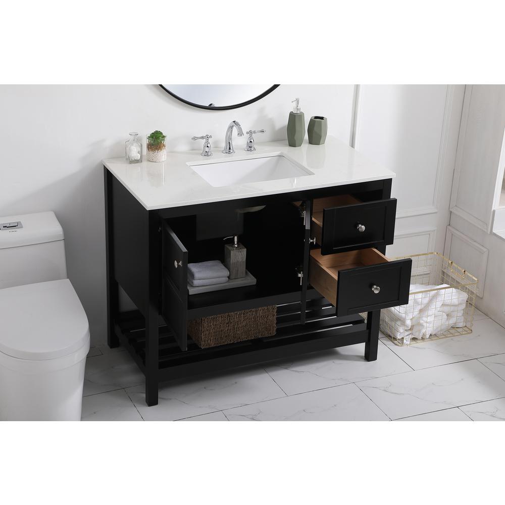 42 inch Single Bathroom Vanity in Black. Picture 3