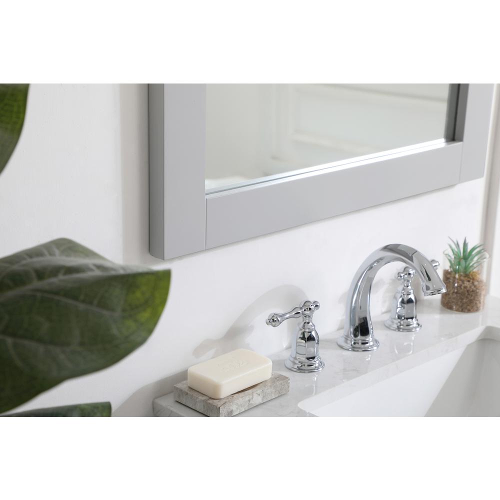 Aqua rectangle vanity mirror 24 inch in Grey. Picture 5