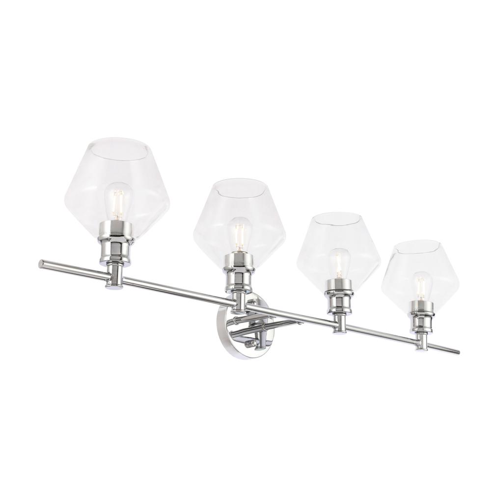 Gene 4 light Chrome and Clear glass Wall sconce. Picture 7