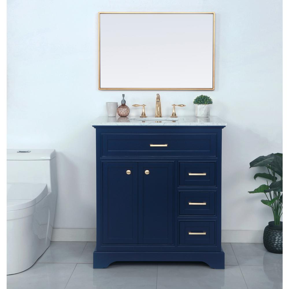 32 inch Single bathroom vanity in Blue. Picture 14
