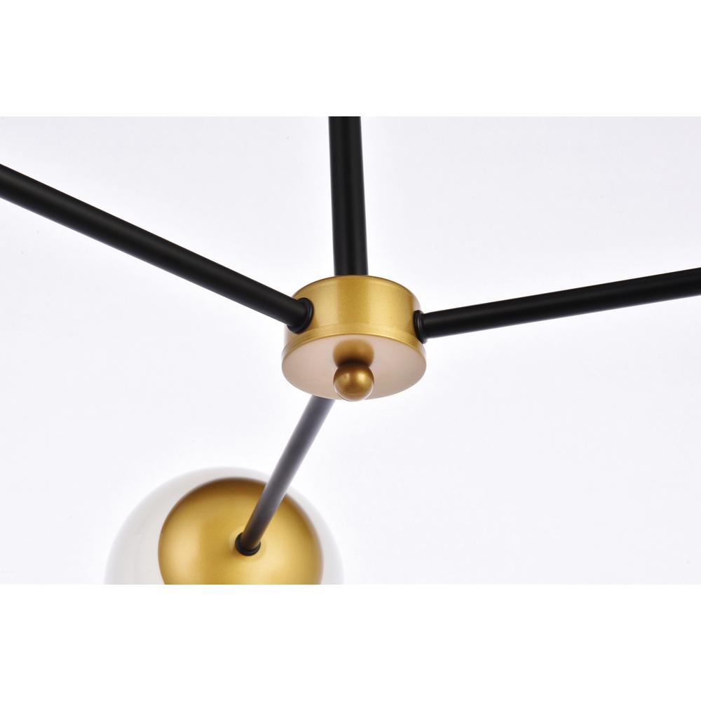 Briggs 32 inch pendant in black and brass with white shade. Picture 3