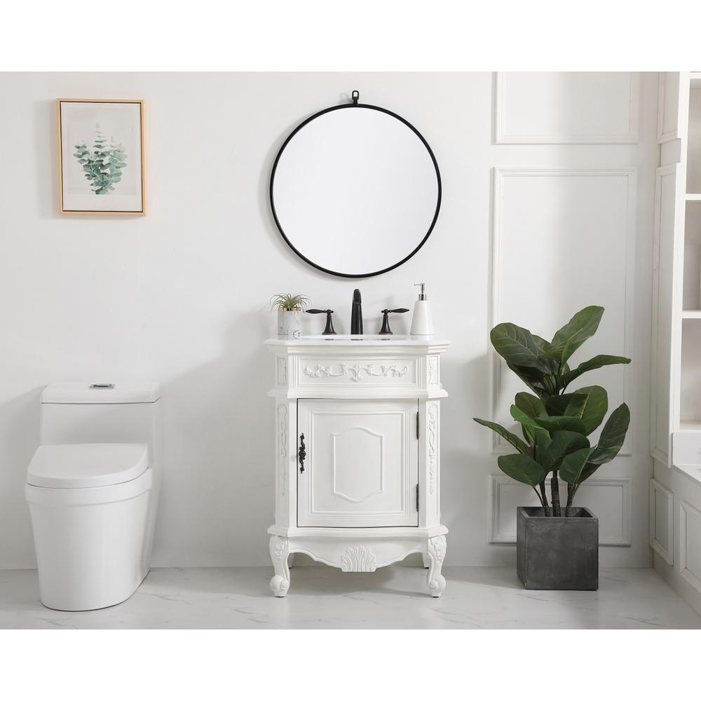24 inch Single Bathroom vanity in antique white. Picture 4