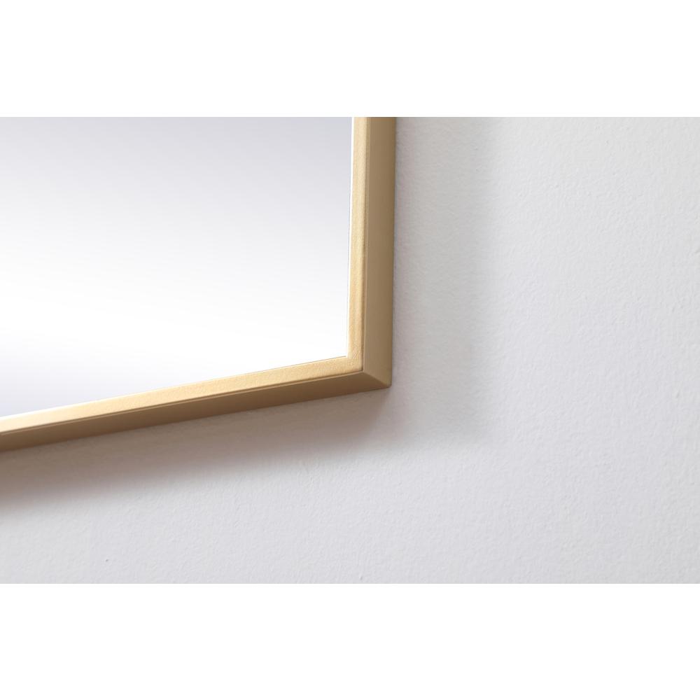 Metal Frame Square Mirror 30 inch in Brass. Picture 6