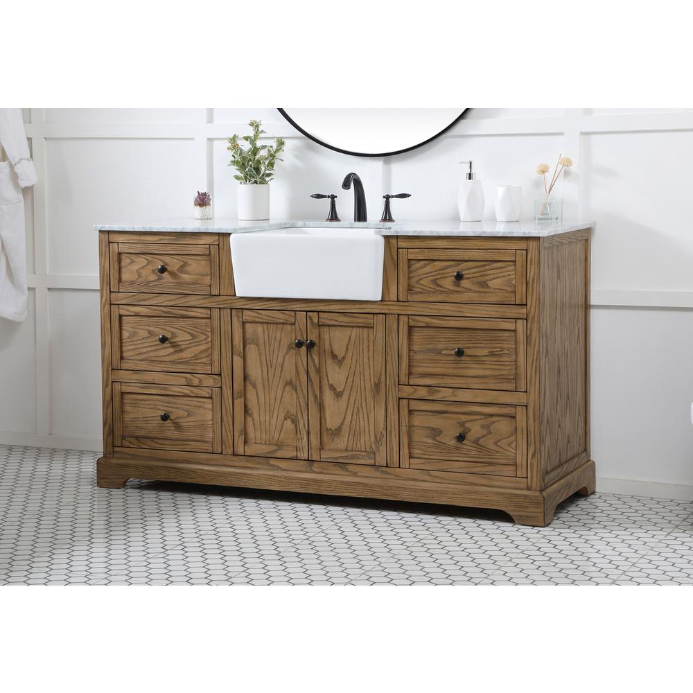 60 inch Single bathroom vanity in driftwood. Picture 2