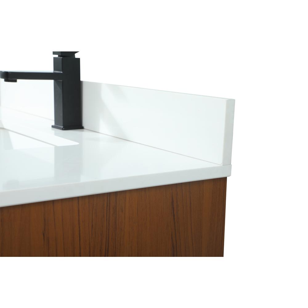 36 inch Single bathroom vanity in teak with backsplash. Picture 11