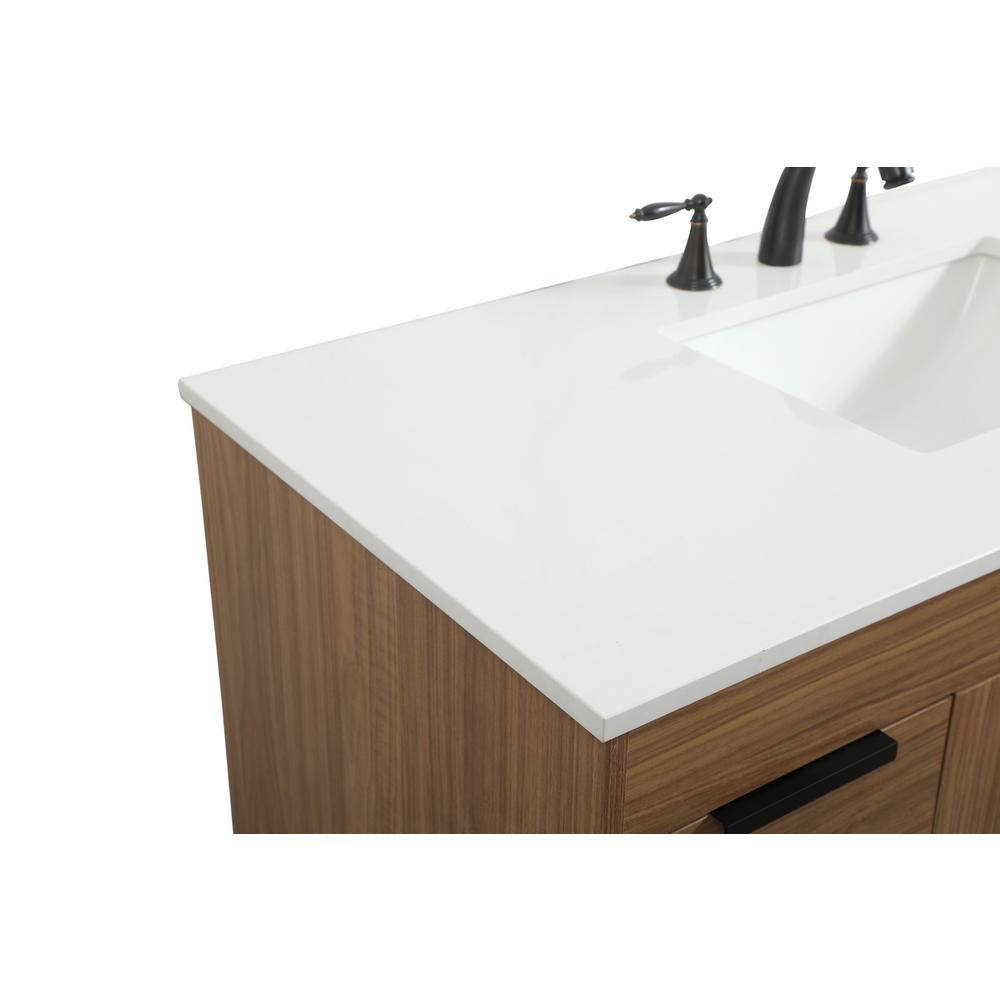 48 inch Single bathroom vanity in walnut brown. Picture 11