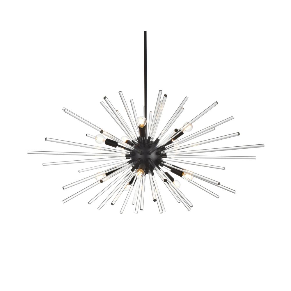 Sienna 42 inch crystal rod pendant in black. Picture 2