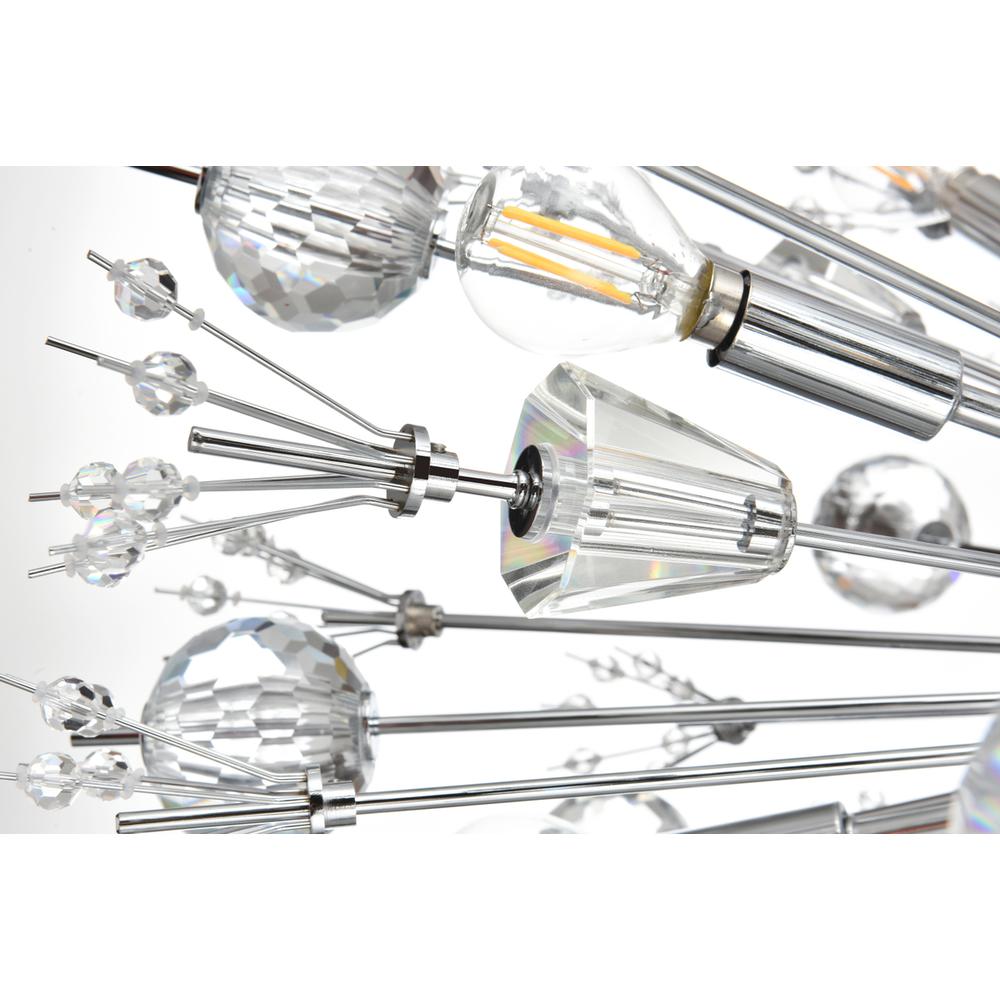 Vera 44 inch three tiers crystal starburst chandelier in chrome. Picture 5