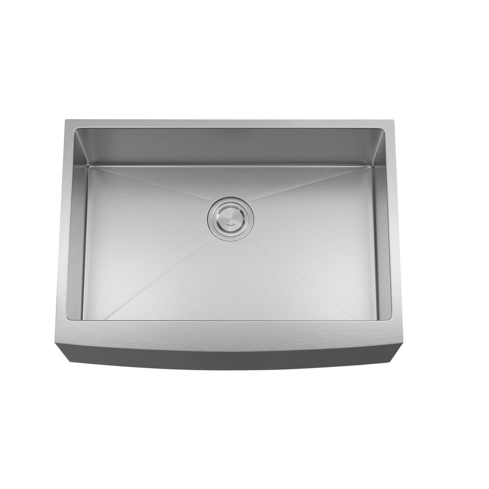 Stainless Steel farmhouse kitchen sink L30'' x W21'' x H10". Picture 6