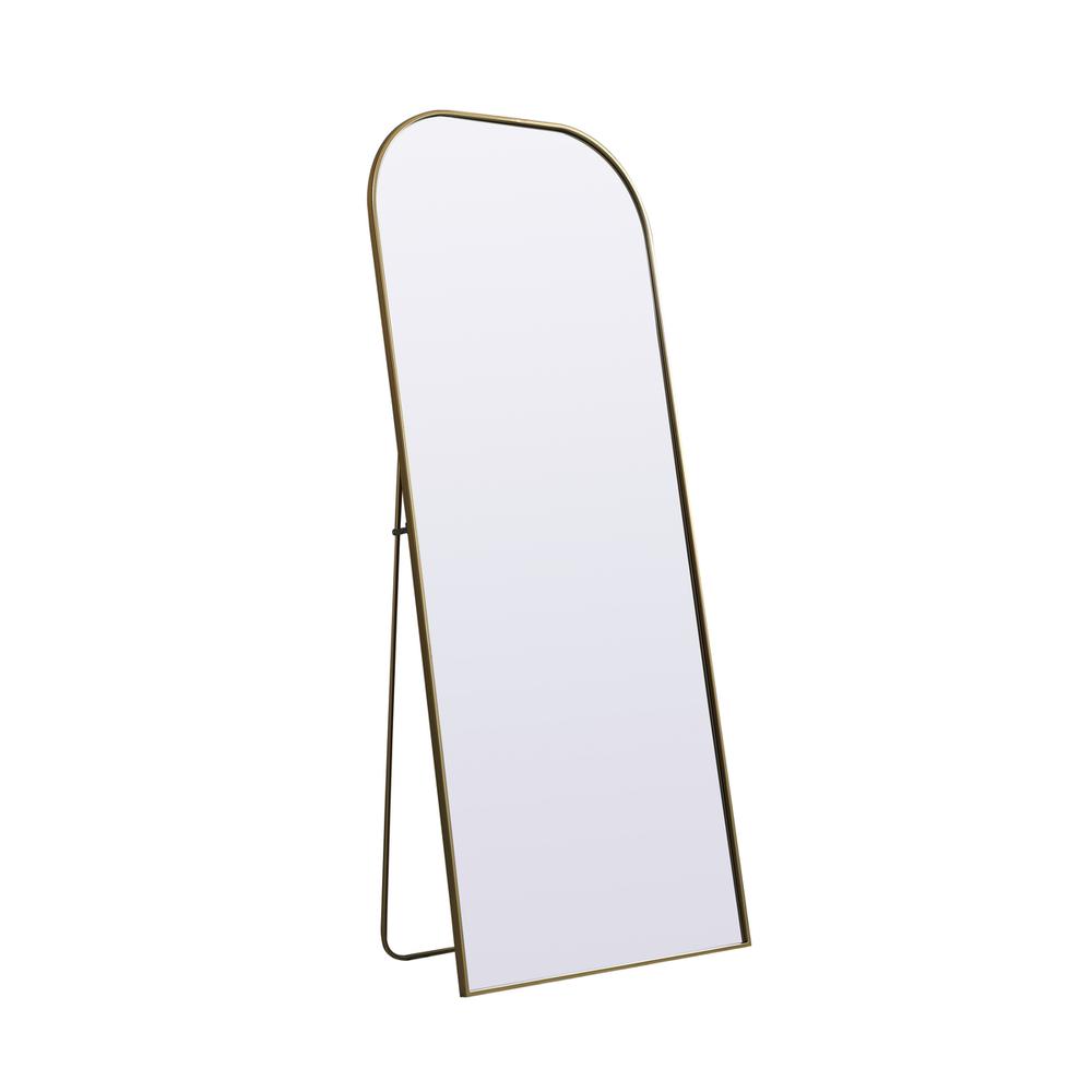 Metal Frame Arch Full Length Mirror 32x76 Inch in Brass. Picture 6