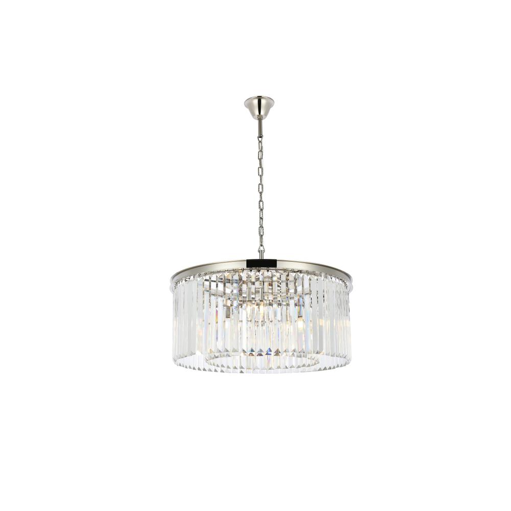 Sydney 8 light polished nickel Chandelier Clear Royal Cut Crystal. Picture 1