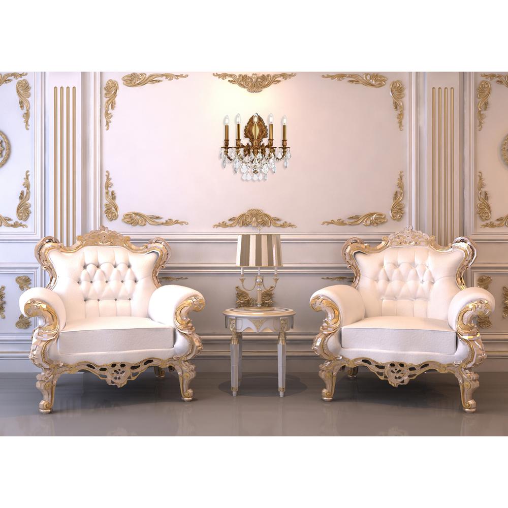 Monarch 5 light French Gold Wall Sconce Clear Royal Cut Crystal. Picture 8