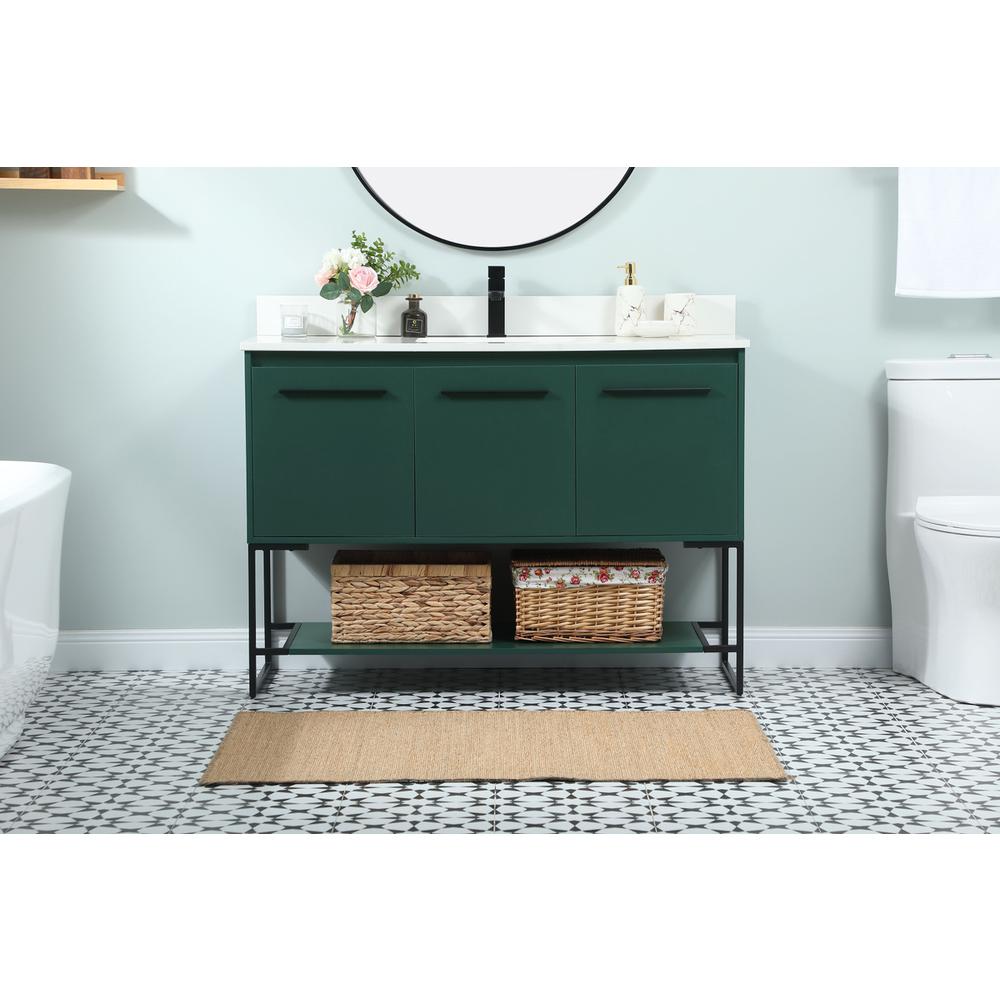 48 inch Single bathroom vanity in green with backsplash. Picture 14
