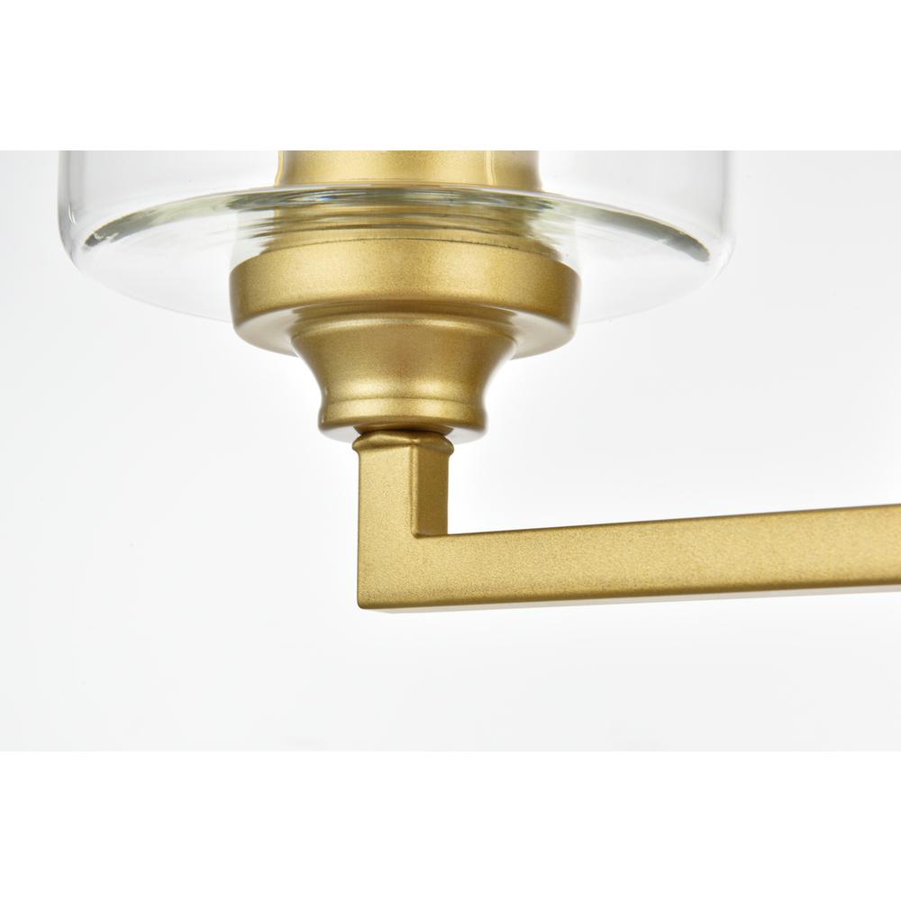 Mayson 4 light Brass and Clear Bath Sconce. Picture 6