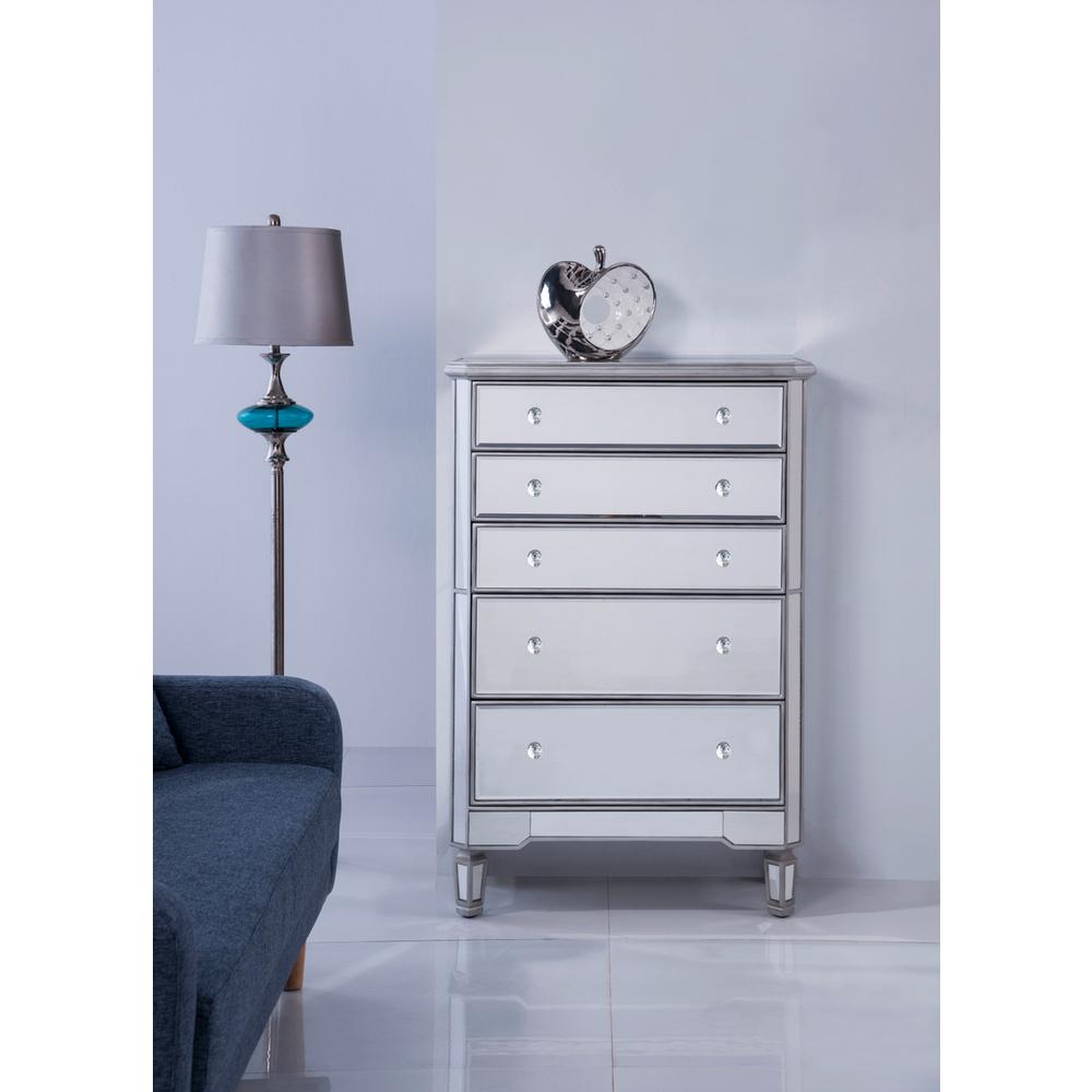 5 Drawer Cabinet 33 in. x 16 in. x 49 in. in silver paint. Picture 11