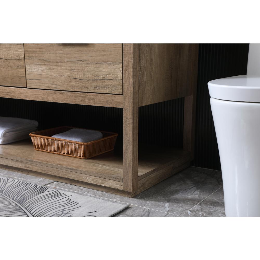 60 Inch SIngle Bathroom Vanity In Natural Oak. Picture 6