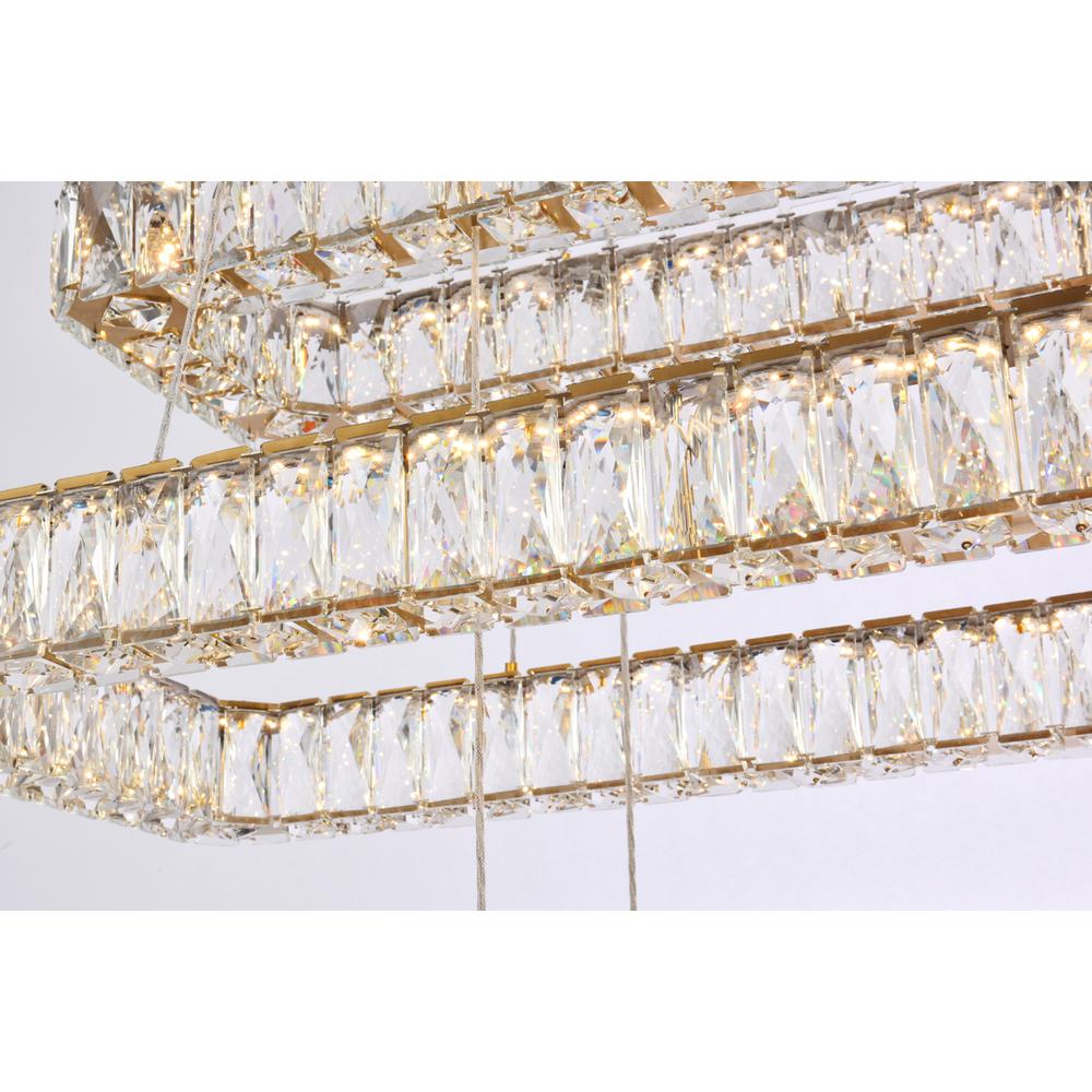 Monroe 42 inch LED triple rectangle pendant in gold. Picture 3