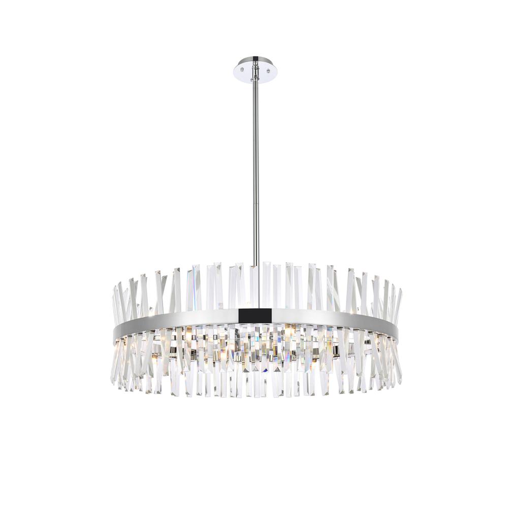 Serephina 36 inch crystal round chandelier light in chrome. Picture 1