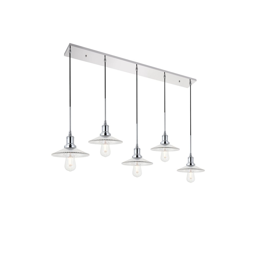 Waltz 5 Light Chrome Pendant. Picture 7