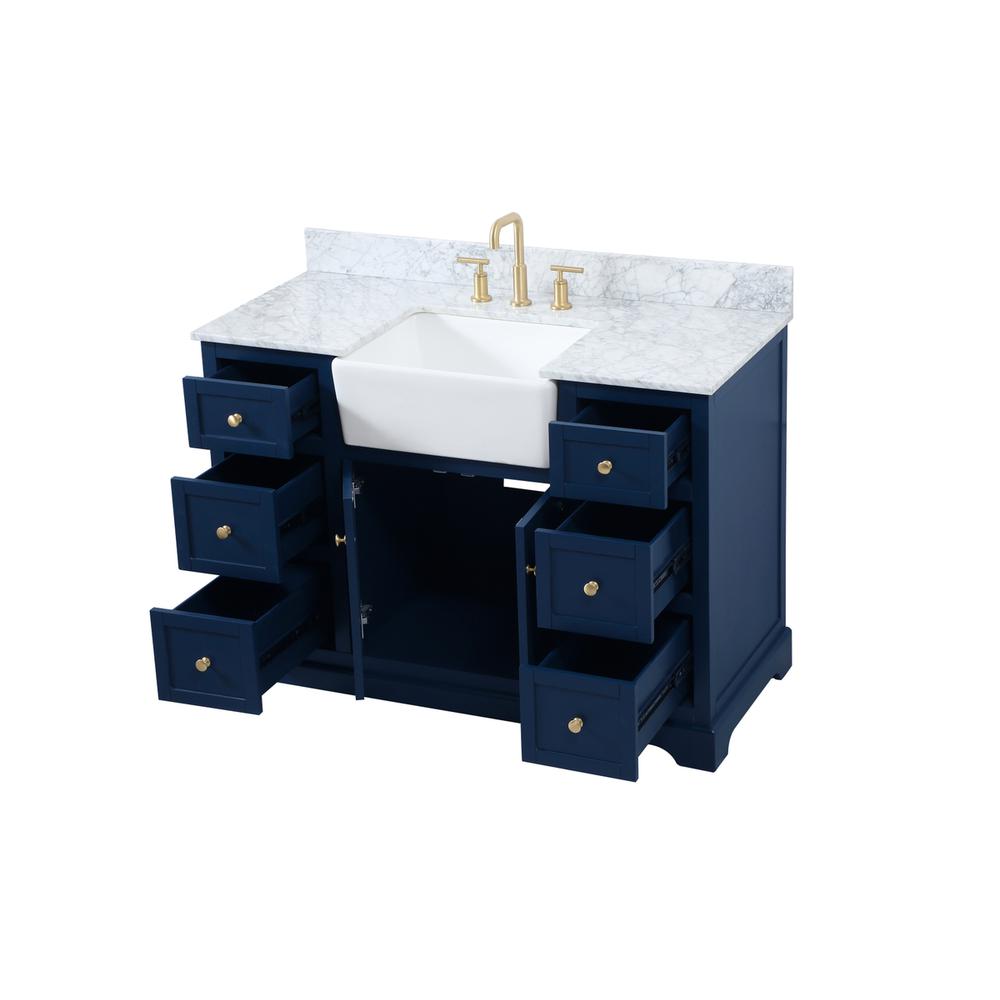48 inch Single bathroom vanity in blue. Picture 9