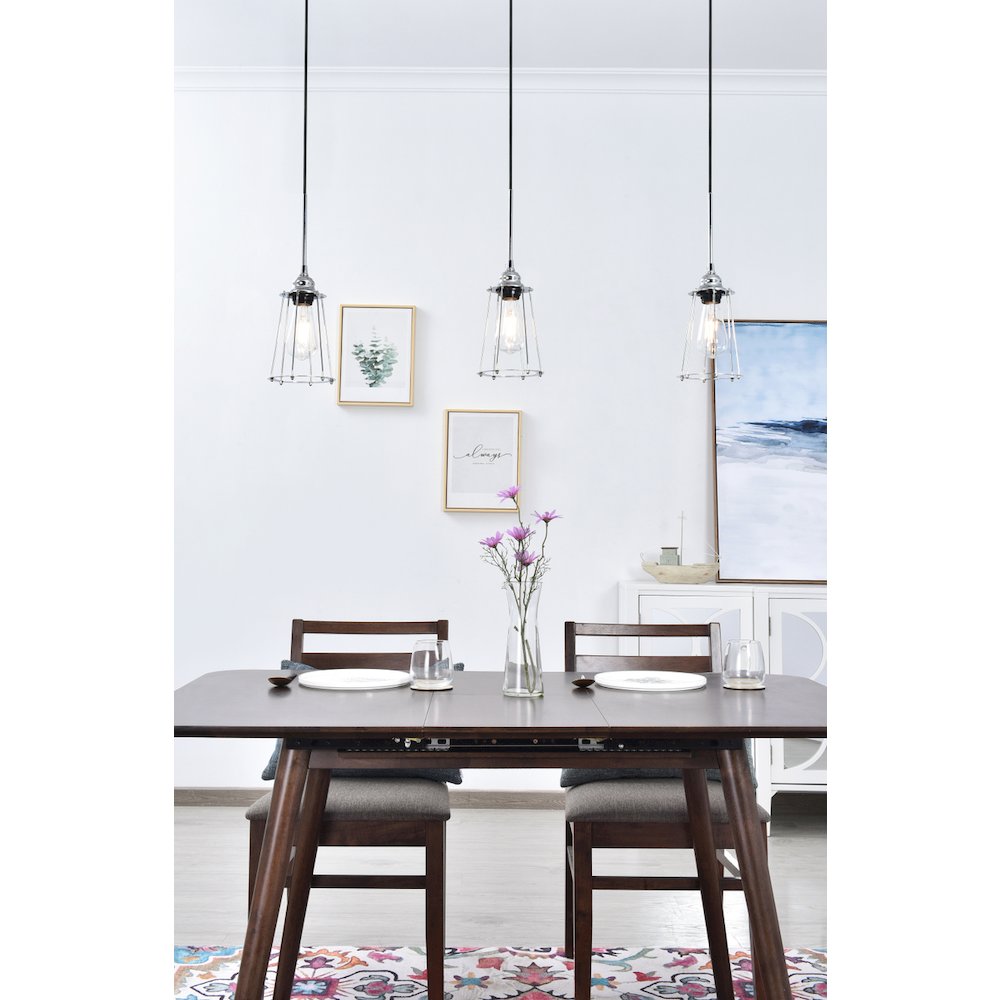 Auspice 3 Light Chrome Pendant. Picture 2