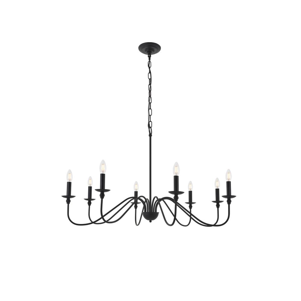 Rohan 8 light Matte Black Pendant. Picture 6
