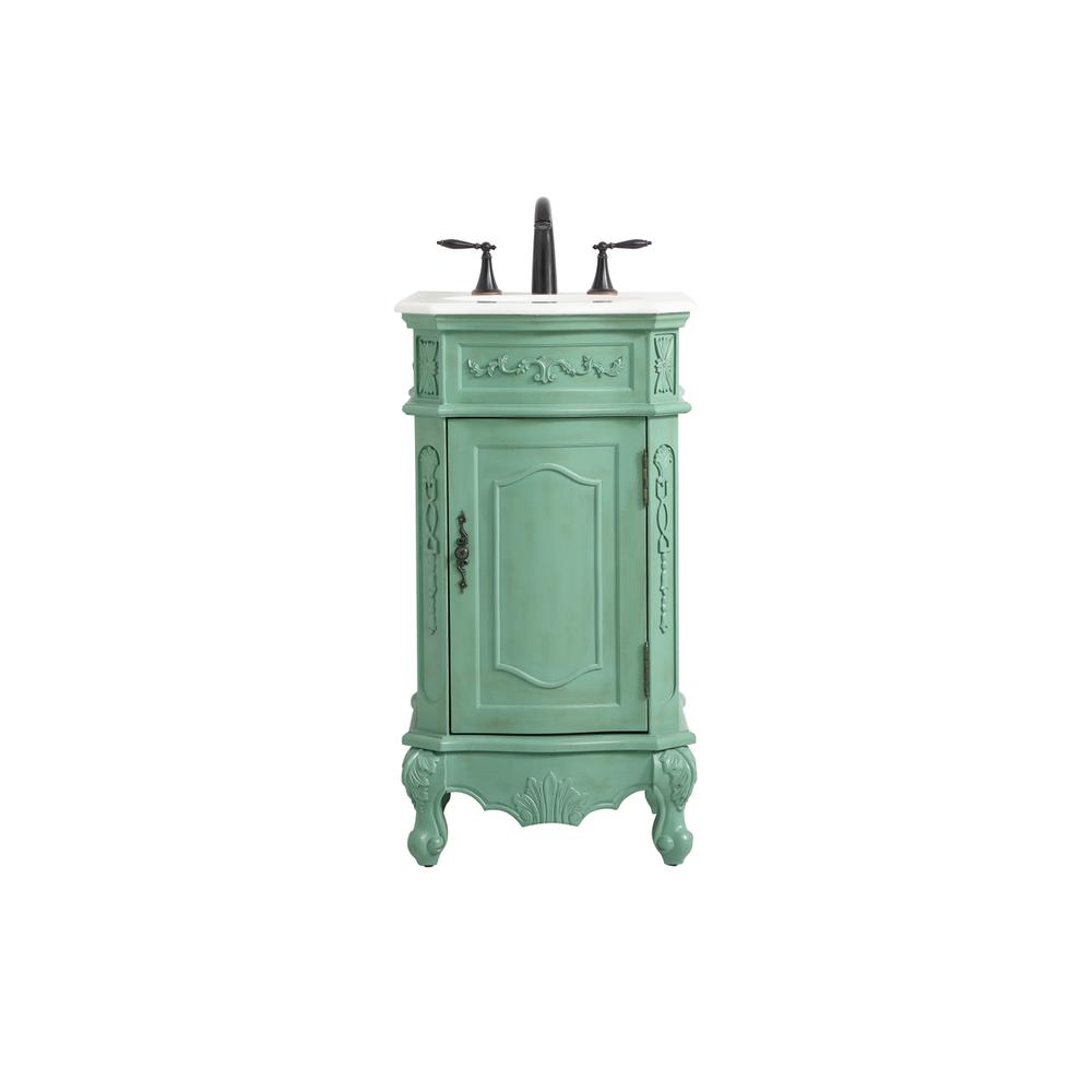 19 inch Single Bathroom vanity in vintage mint. Picture 1