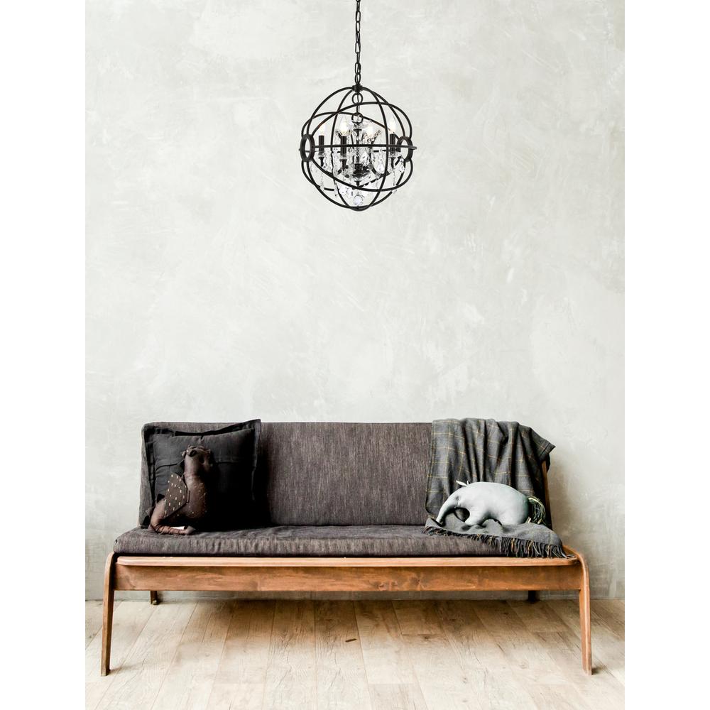 Geneva 4 light Dark Bronze Pendant Clear Royal Cut crystal. Picture 8