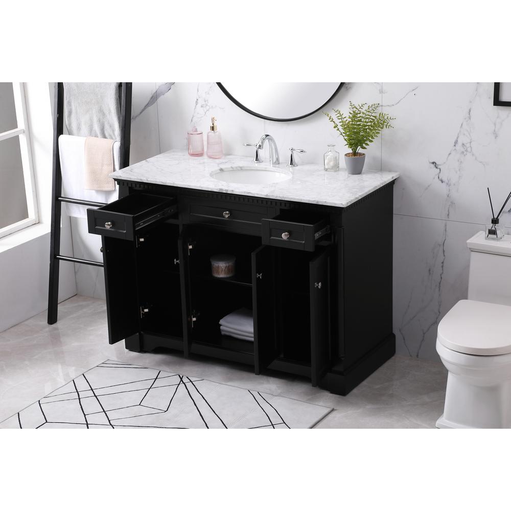 48 inch Single bathroom vanity set in black. Picture 3