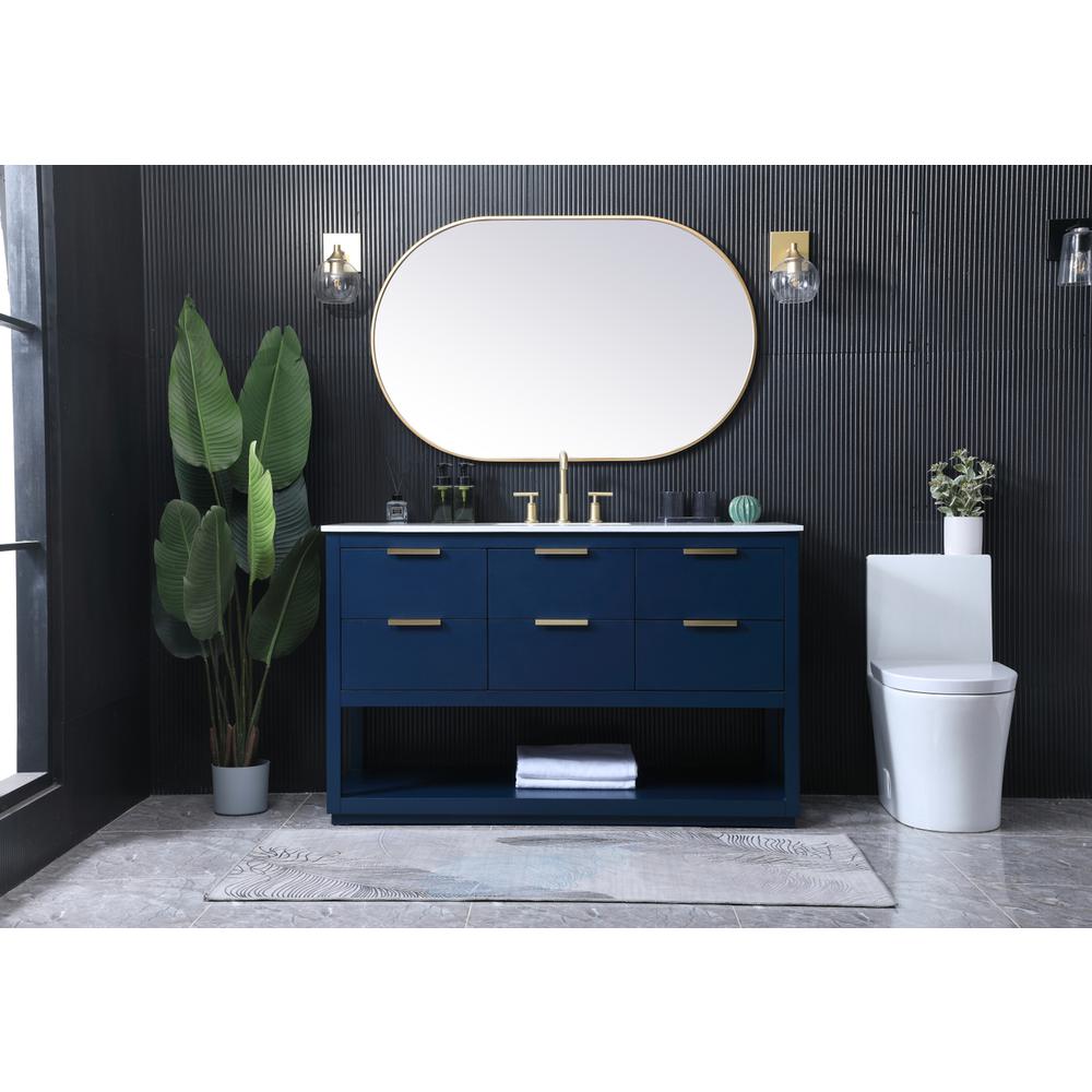 54 Inch SIngle Bathroom Vanity In Blue. Picture 4