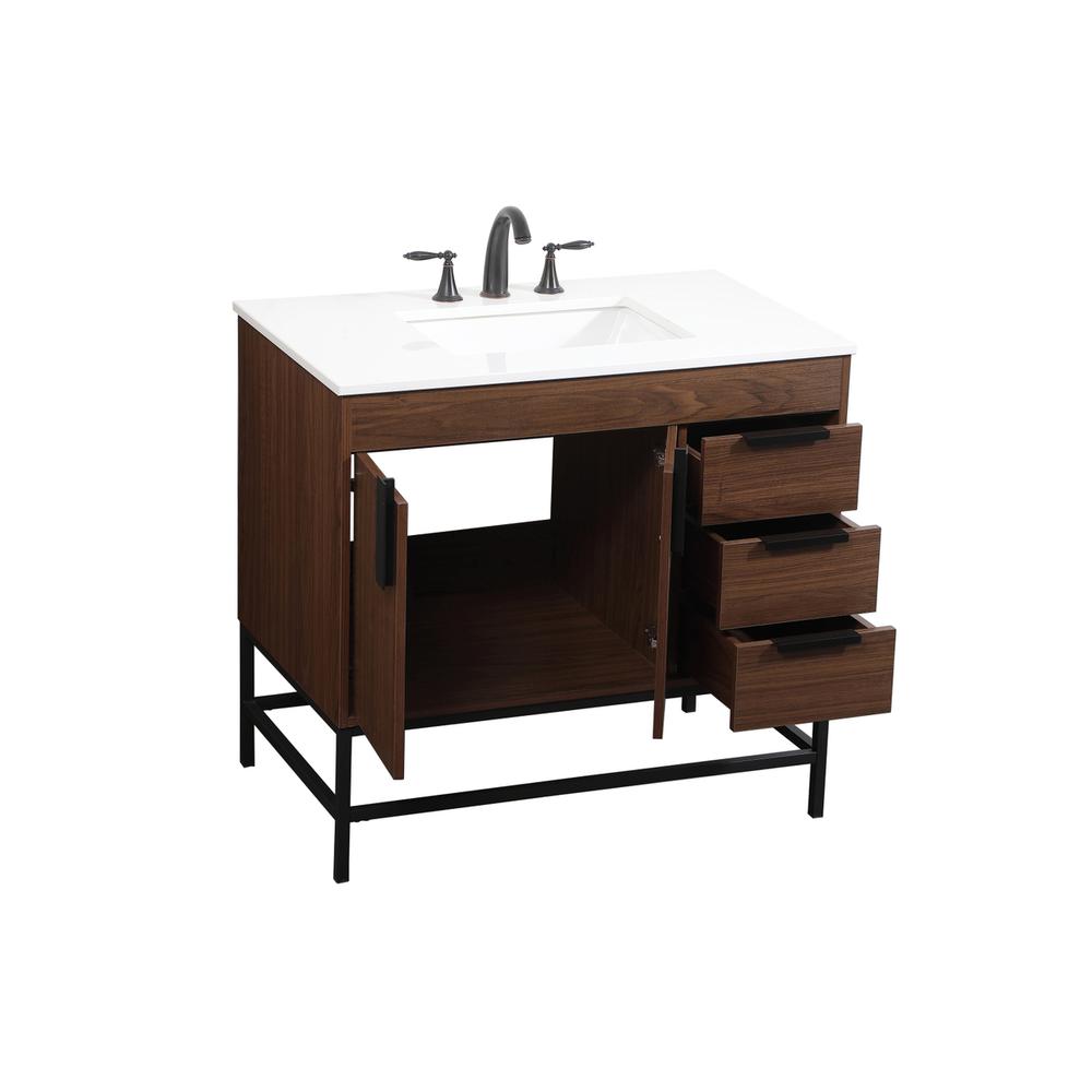 36 inch Single bathroom vanity in walnut. Picture 9