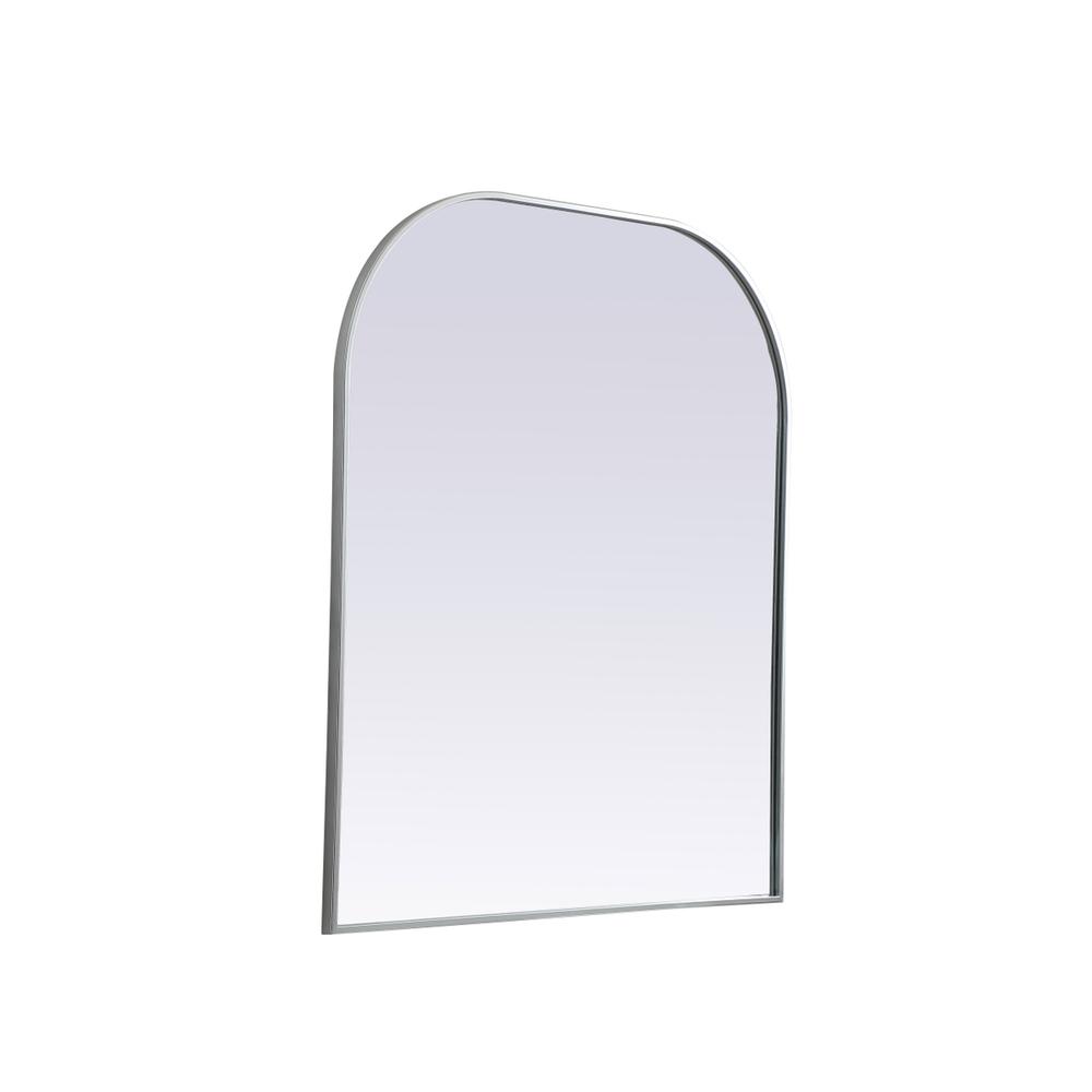 Metal Frame Arch Mirror 36x42 Inch in Silver. Picture 7
