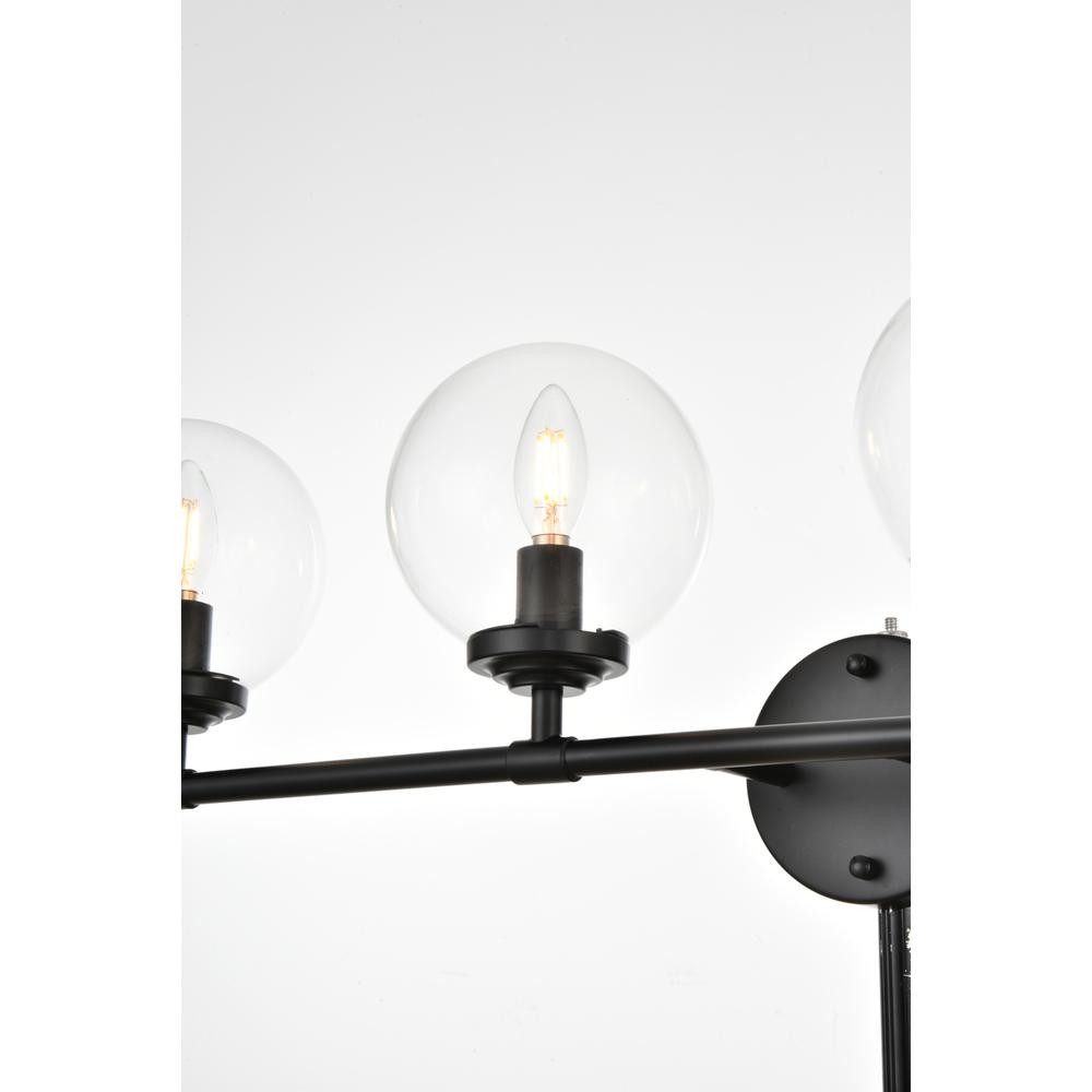 Ingrid 4 light Black and Clear Bath Sconce. Picture 3