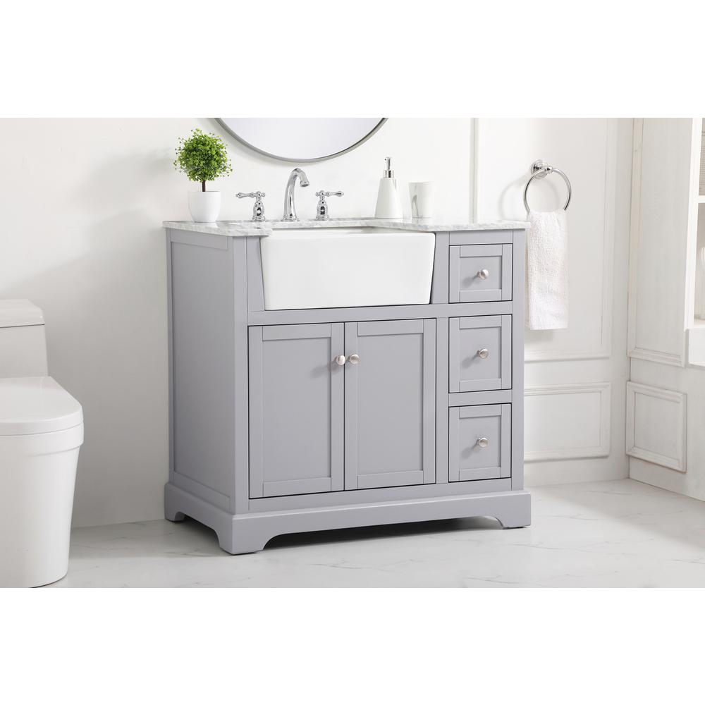 36 inch Single bathroom vanity in grey. Picture 2