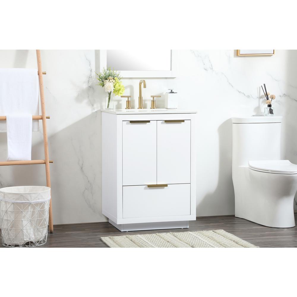 24 inch Single bathroom vanity in white. Picture 2